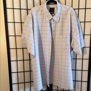 Sean John Plaid Shirt in White and Yellow